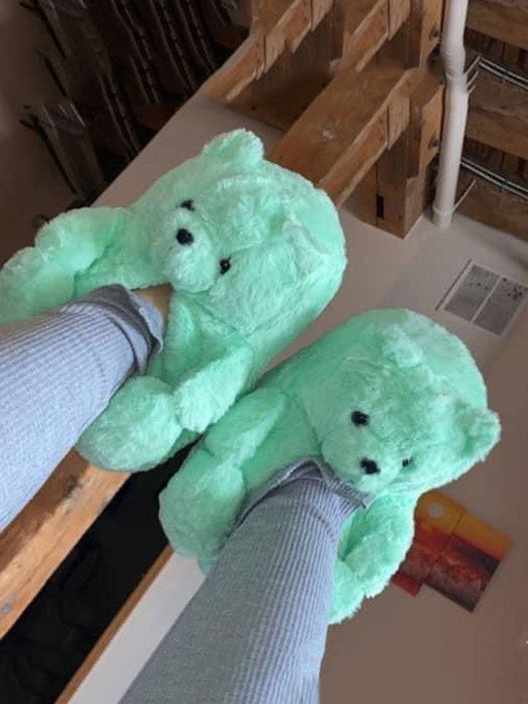 Fluffy Teddy Bear Slippers