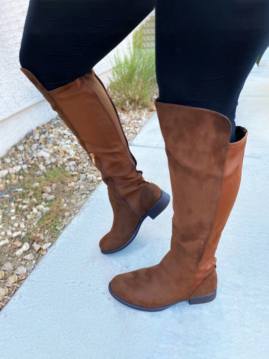 Suede Flat Over Knee Boots