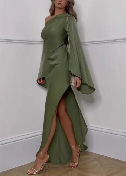 Athena - One-Shoulder Satin Gown