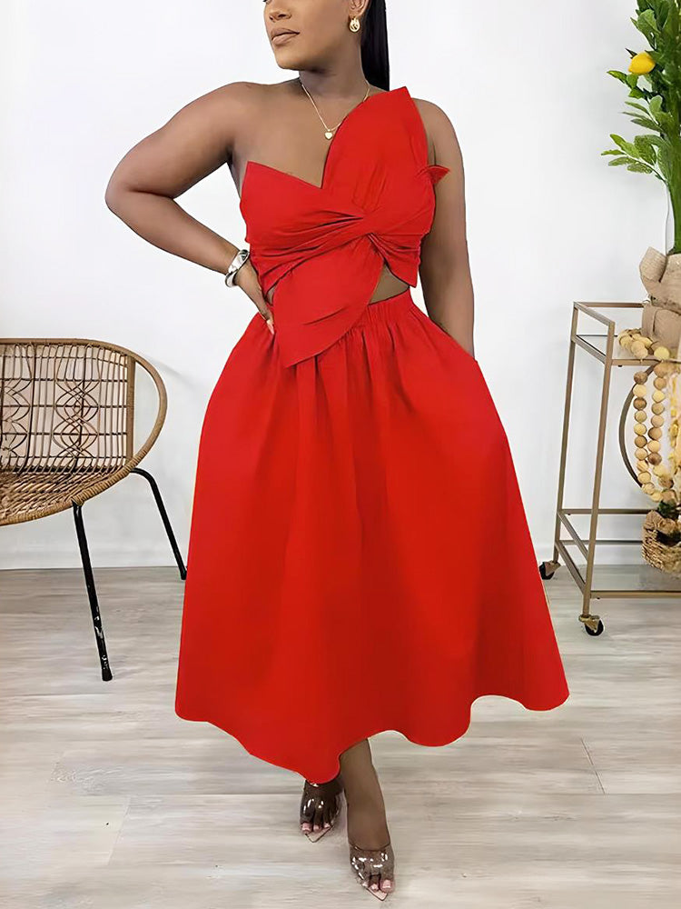 Knot Cutout Midi Dress