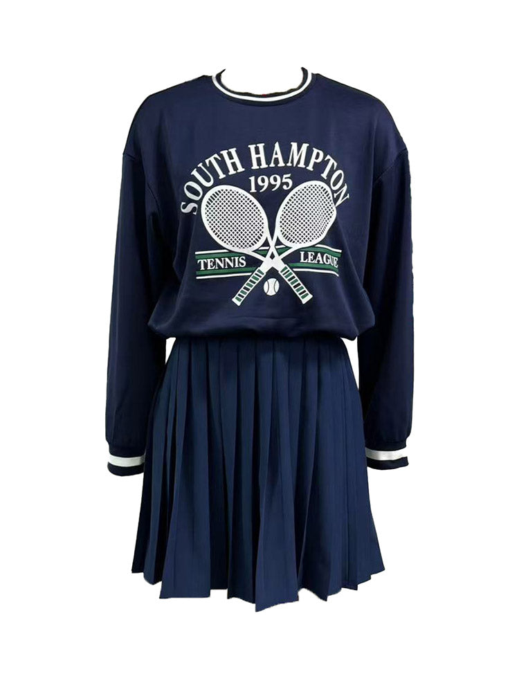 Tennis Club Pleated Skirt Set