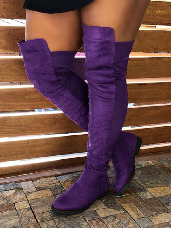 Suede Flat Over Knee Boots