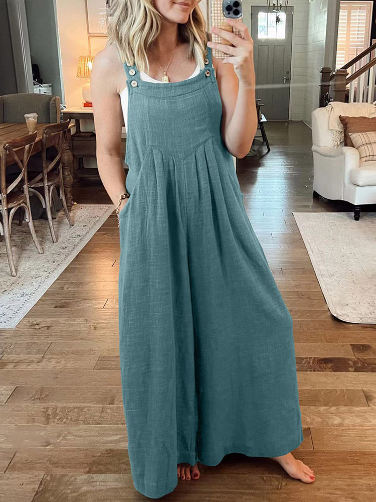 Cotton Linen Loose Overall