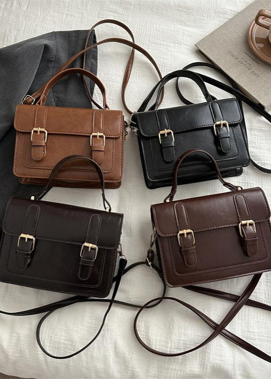 Vintage-Buckle Satchel