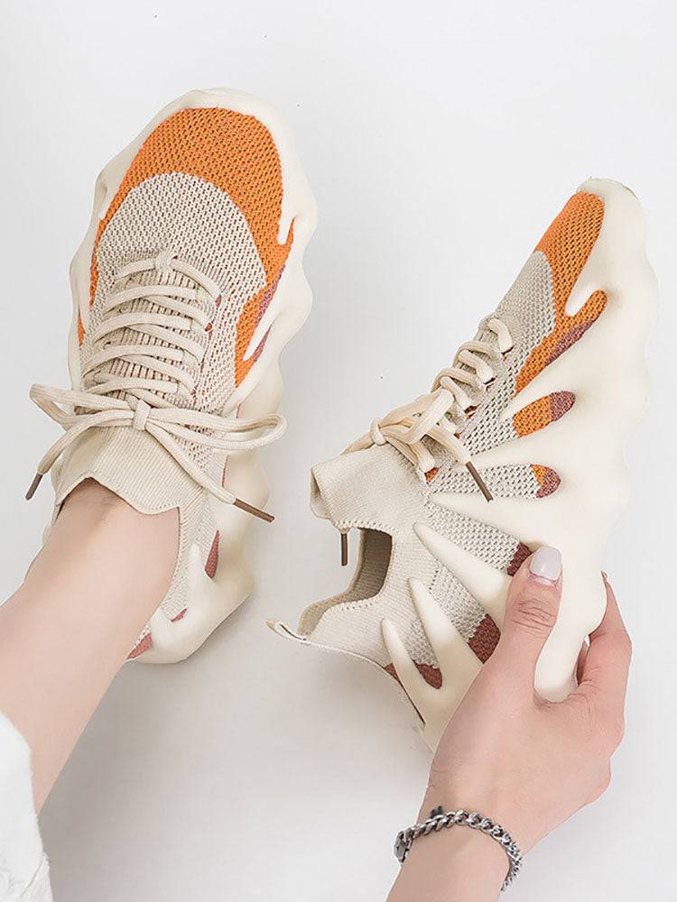 Lace-up Knit Breathable Sneakers