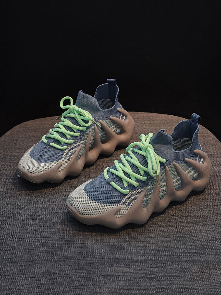 Lace-up Knit Breathable Sneakers