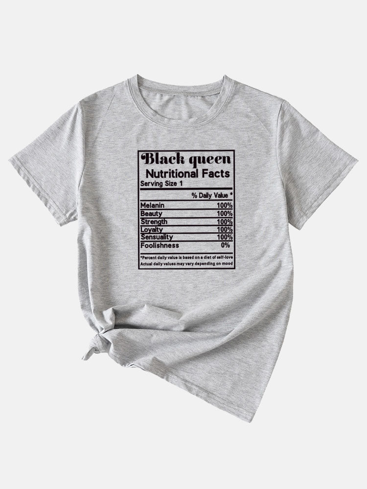 Black Queen Nutritional Facts Tee