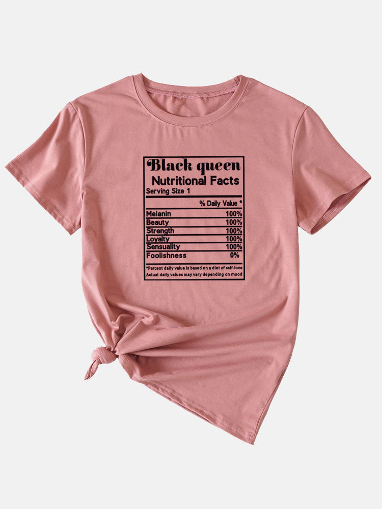 Black Queen Nutritional Facts Tee