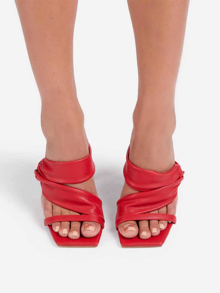 Square Toe PU Sandals