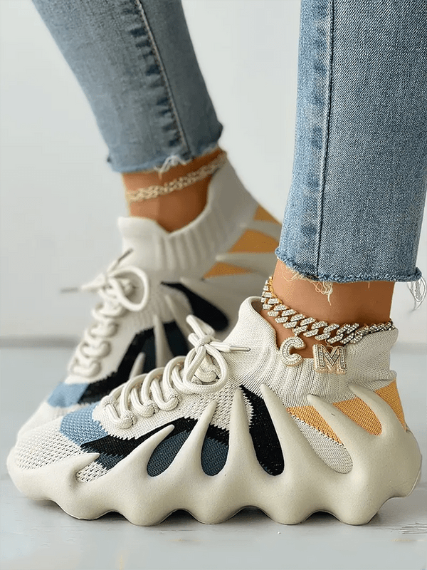 Lace-up Knit Breathable Sneakers