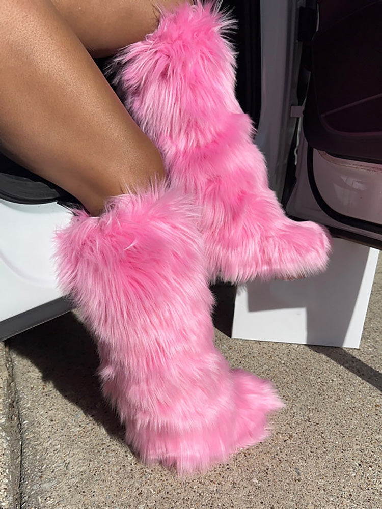 Faux Fur Statement Boots