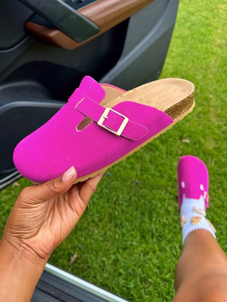 Suede Slip-On Sandals