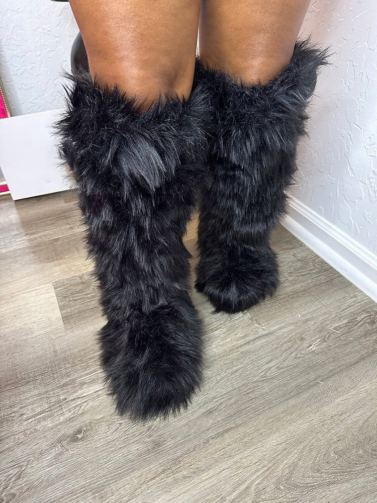 Faux Fur Statement Boots