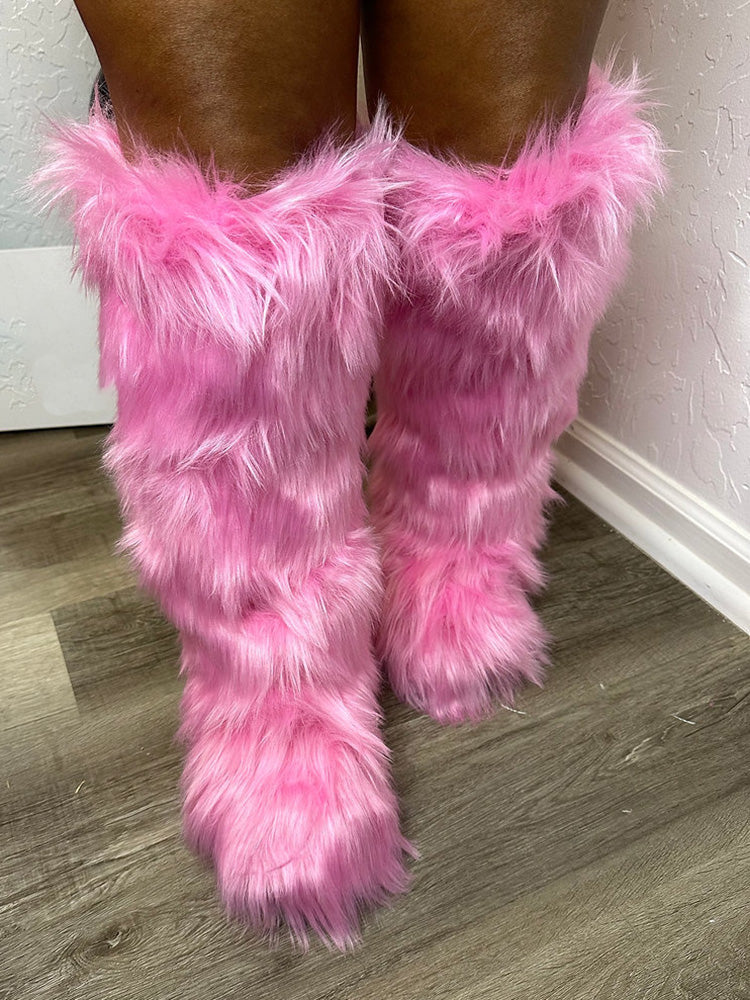 Faux Fur Statement Boots