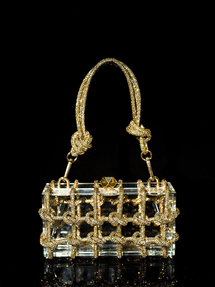 Rhinestone Rope Clear Box Handbag