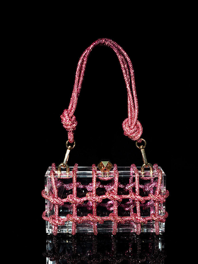 Rhinestone Rope Clear Box Handbag