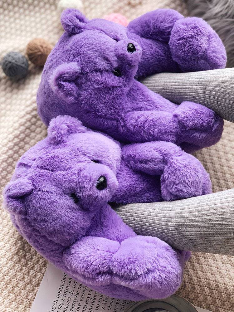 Fluffy Teddy Bear Slippers