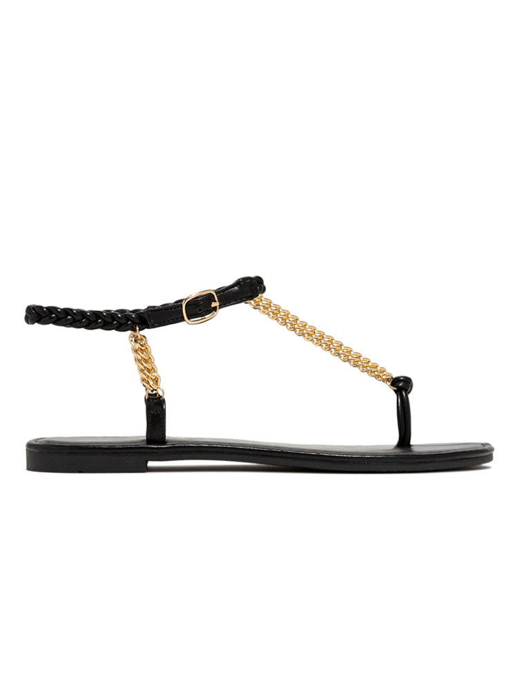 Metal Chain Flat Sandals