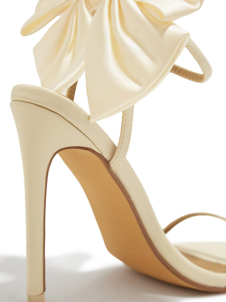 Fairytale Ankle Strap Bow Heel Sandals