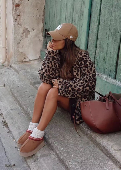Chic Animal Print  Loose Jacket