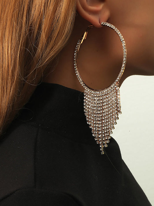 Rhinestone Hoop Earrings