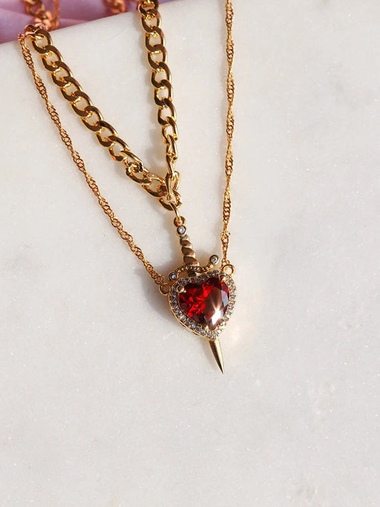 Heart & Sword Necklace