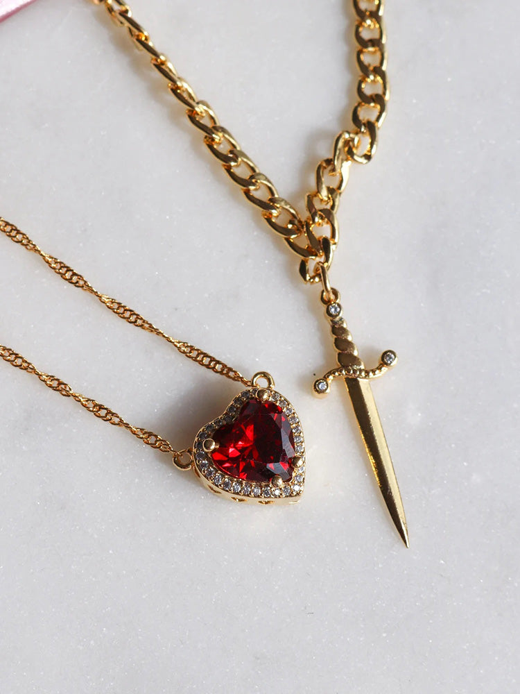 Heart & Sword Necklace