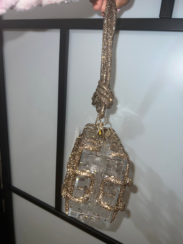 Rhinestone Rope Clear Box Handbag