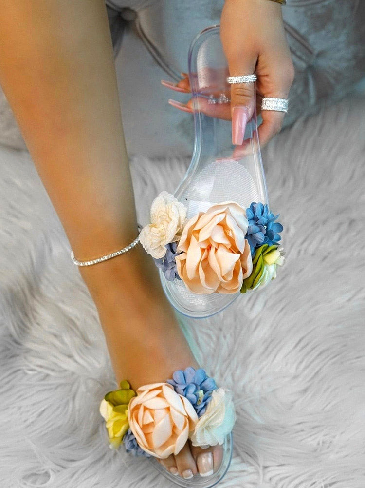 Full Bloom Clear Jelly Sandals