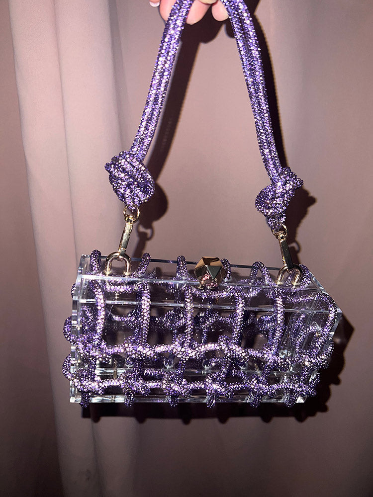 Rhinestone Rope Clear Box Handbag