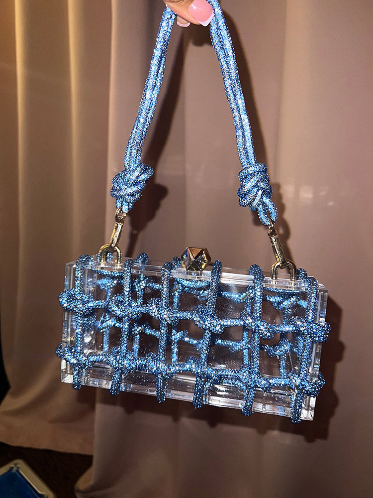 Rhinestone Rope Clear Box Handbag