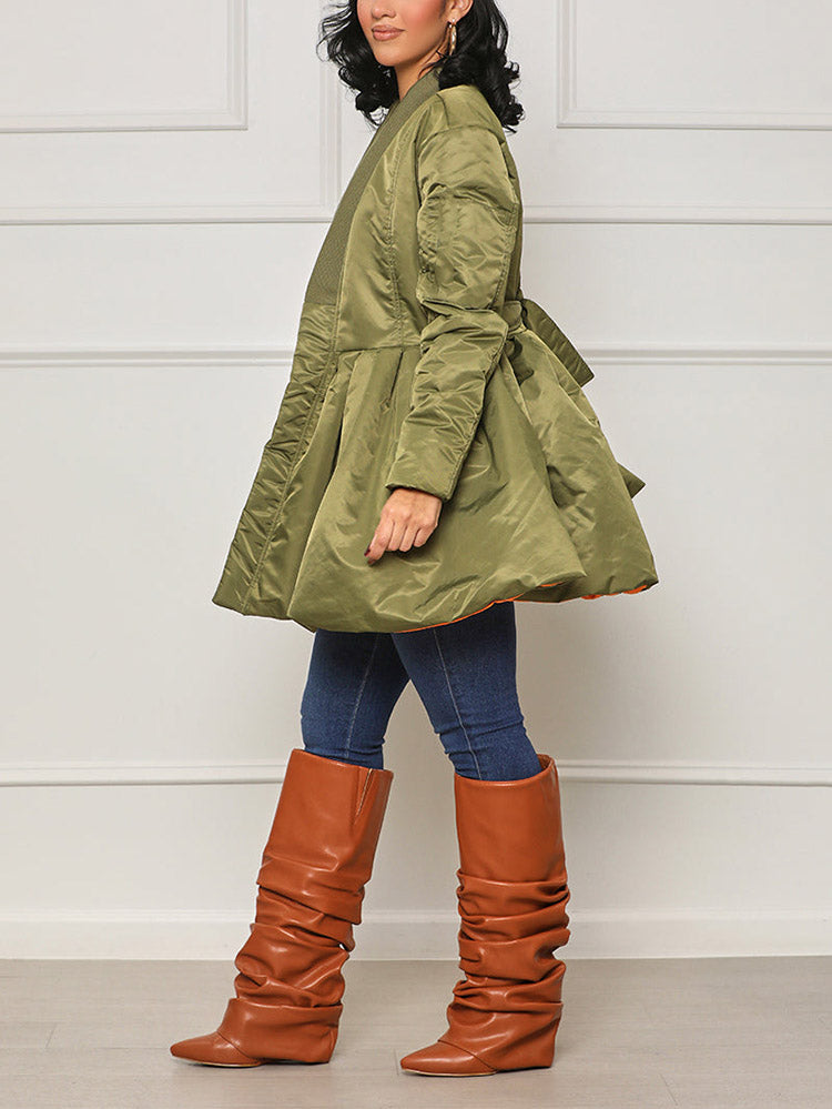 Peplum Puffer Coat