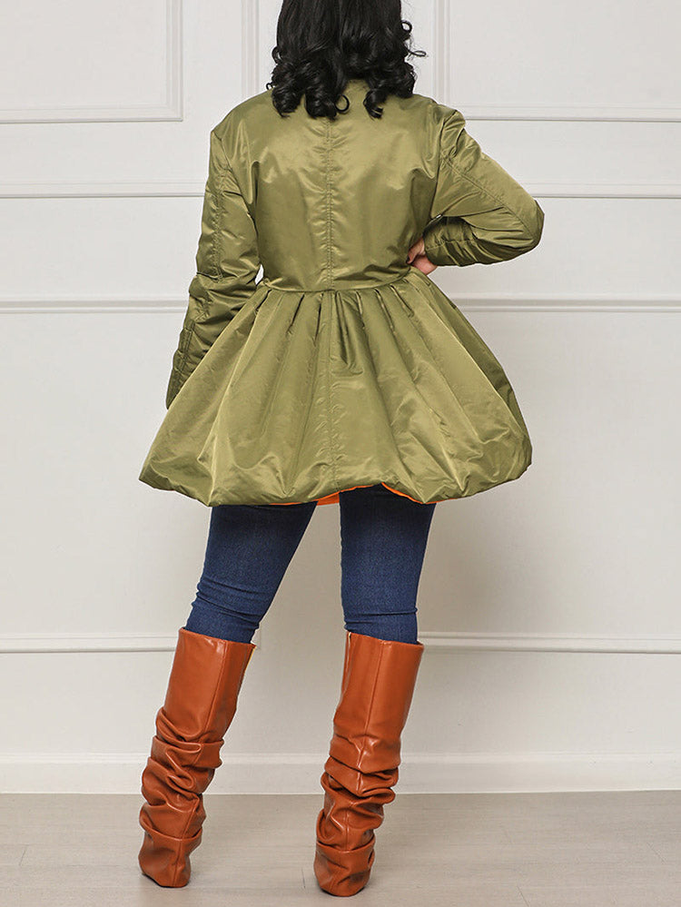 Peplum Puffer Coat