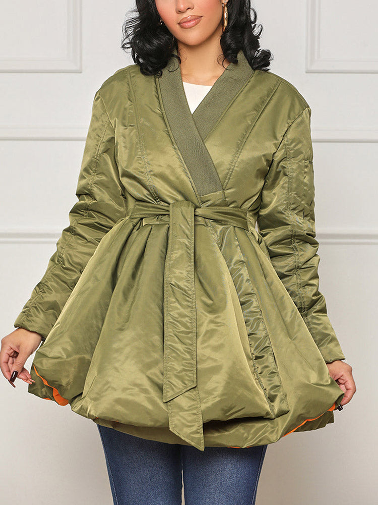 Peplum Puffer Coat