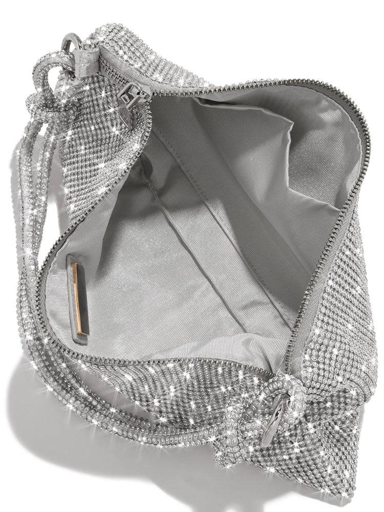 Rhinestone Knotted Zipper Bag