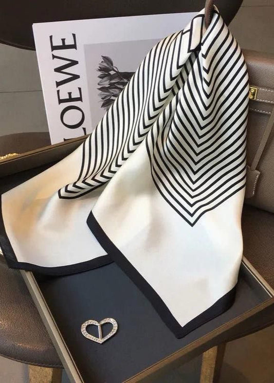 Harper Lines - Monochrome Chevron Silk Scarf