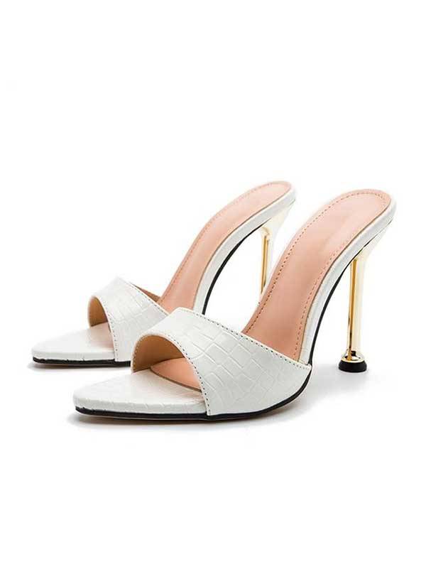 Pointed Toe Slip-On Stiletto Heels