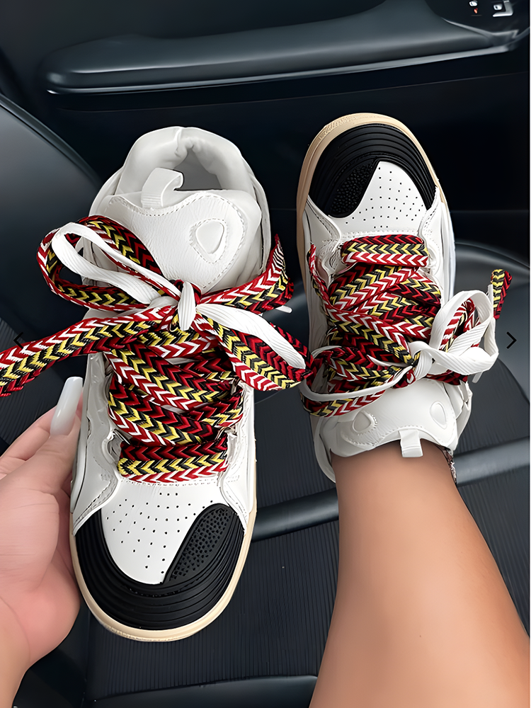 Contrast Lace-up Sneakers