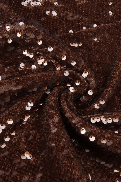 Shimmering Sequin Tie Front Jacket Fishtail Maxi Skirt Matching Set