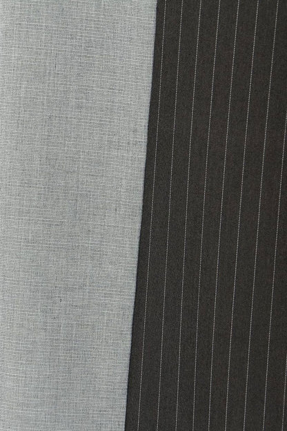 Stylish Contrast Striped Print Paneled High Waist Straight Wide Leg Suit Pants