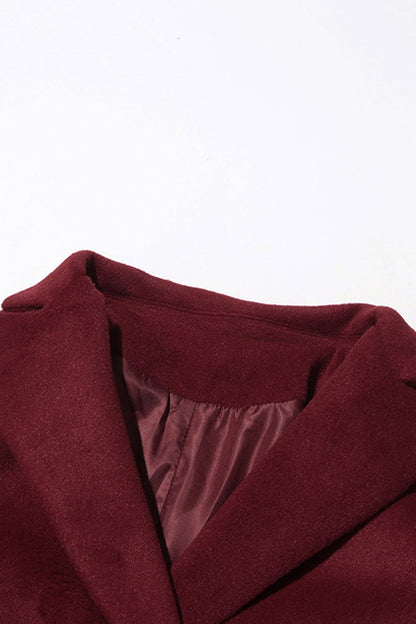 Vintage Lapel Collar Double Breasted Long Sleeve Faux Wool Oversized Blazer