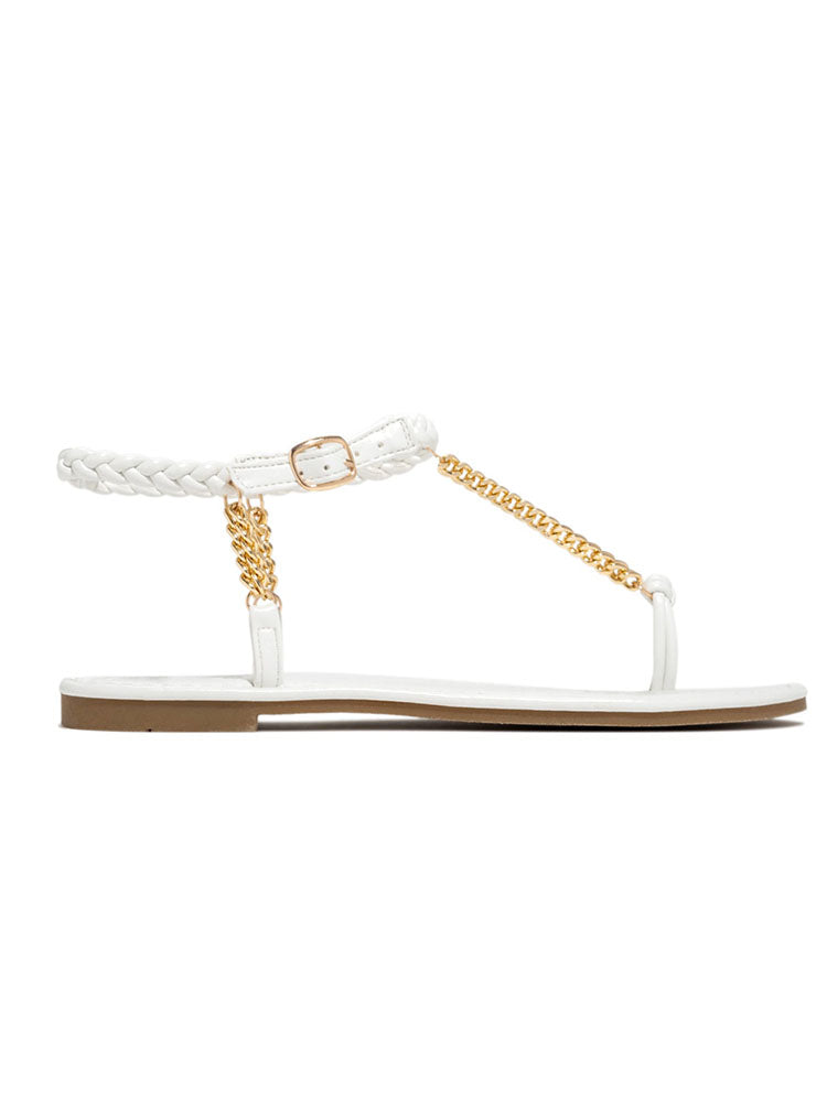 Metal Chain Flat Sandals